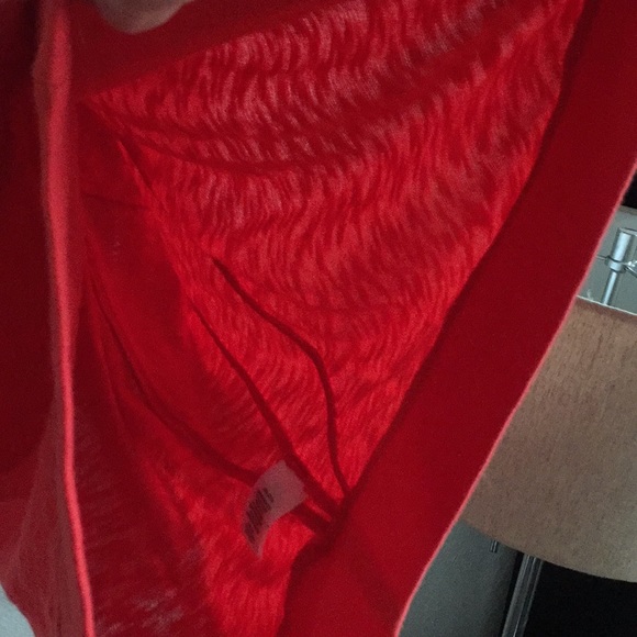 LUCY & LAUREL STRETCH RED BOHO OVERSIZED TOP S - Picture 5 of 11